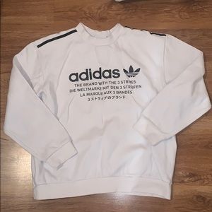 Adidas white basic sweatshirt